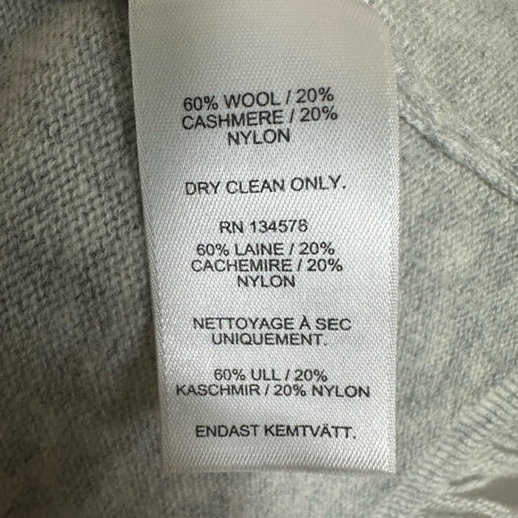 Vineyard Vines Heather Gray Open Front Fringe Cardigan Cashmere Blend Size XL - Picture 4 of 11